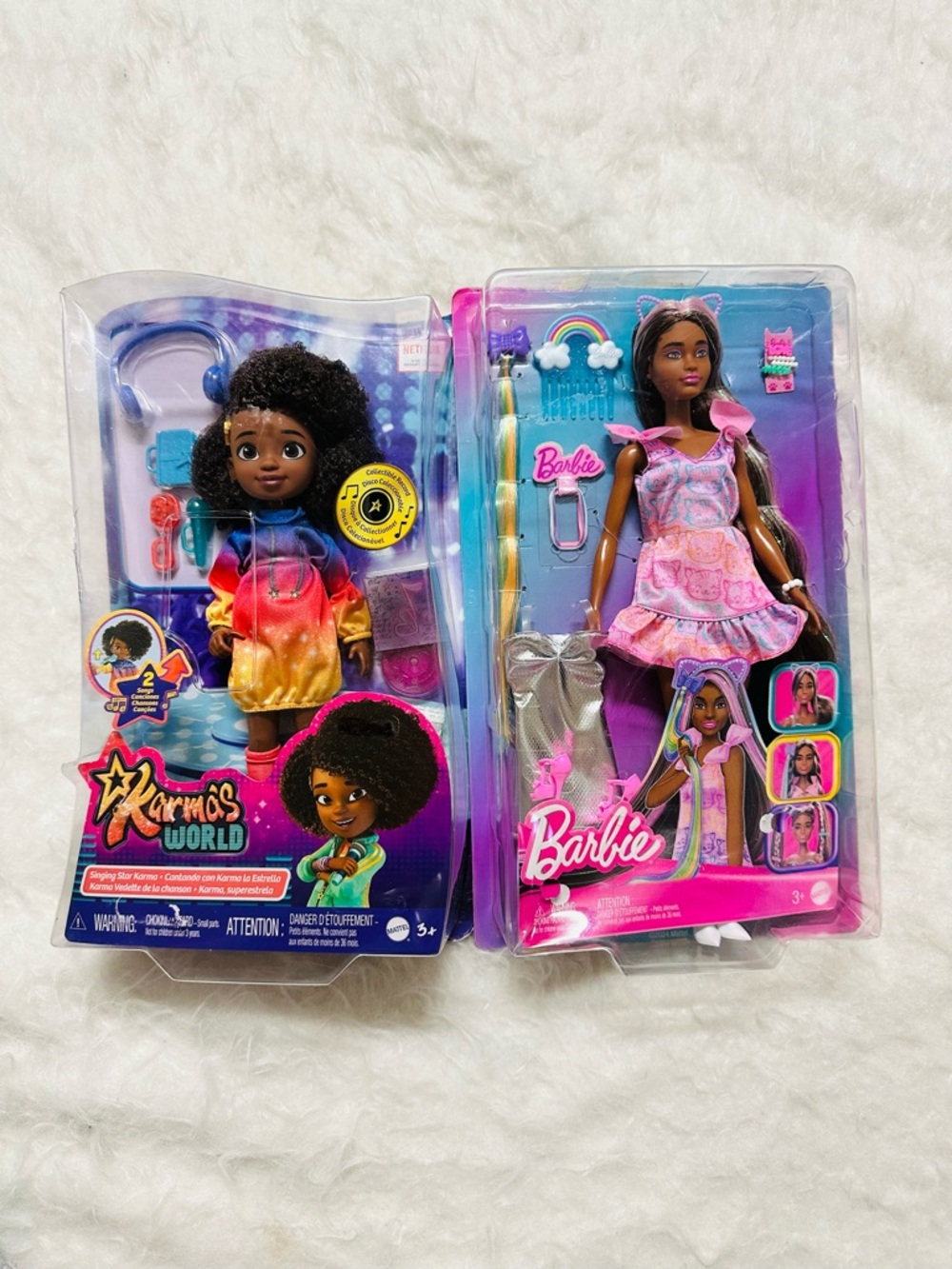 (Set 2) Barbie Doll in Pink Dress with Accessories